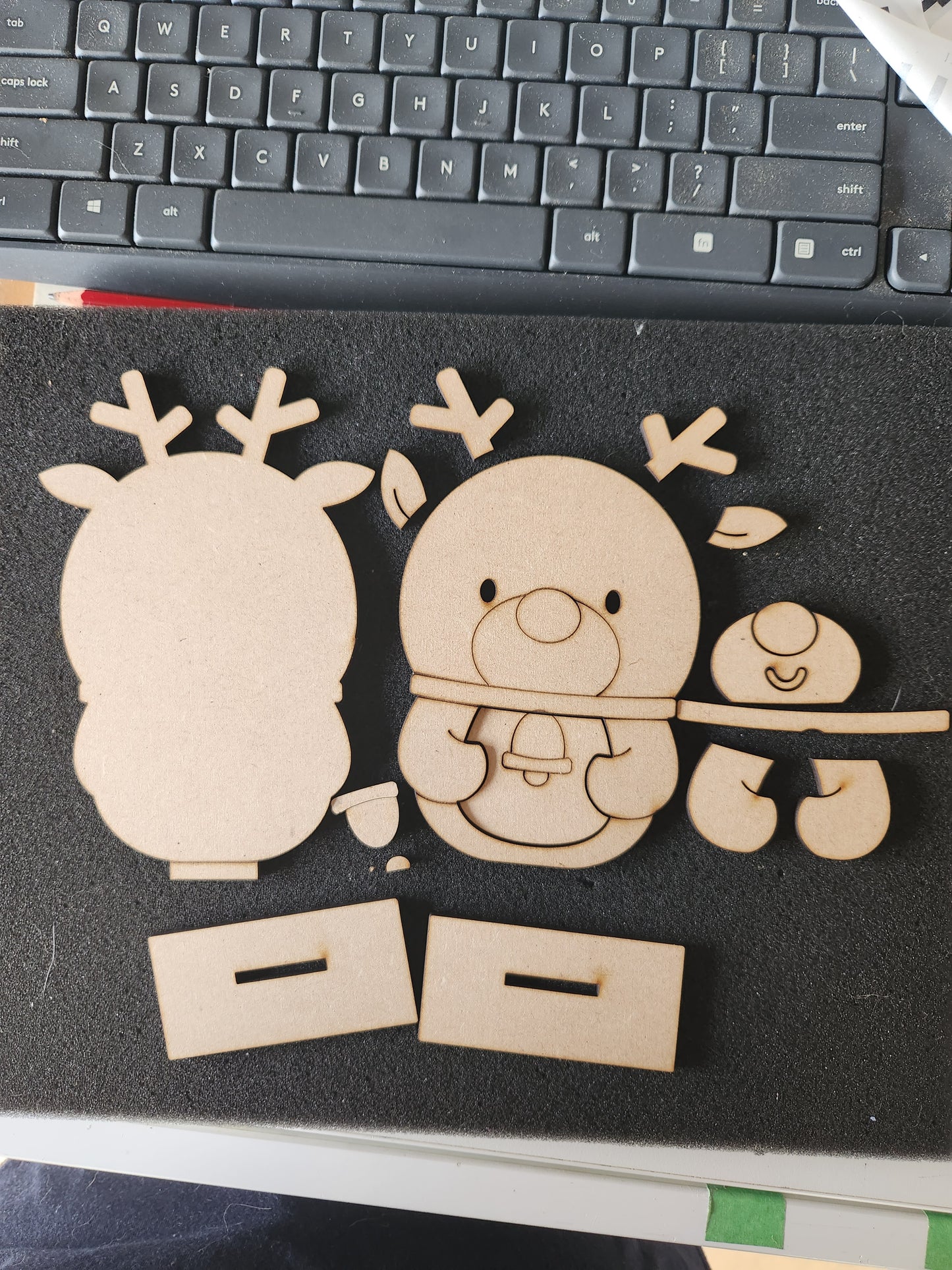 Cute Christmas Elf, Santa and Reindeer