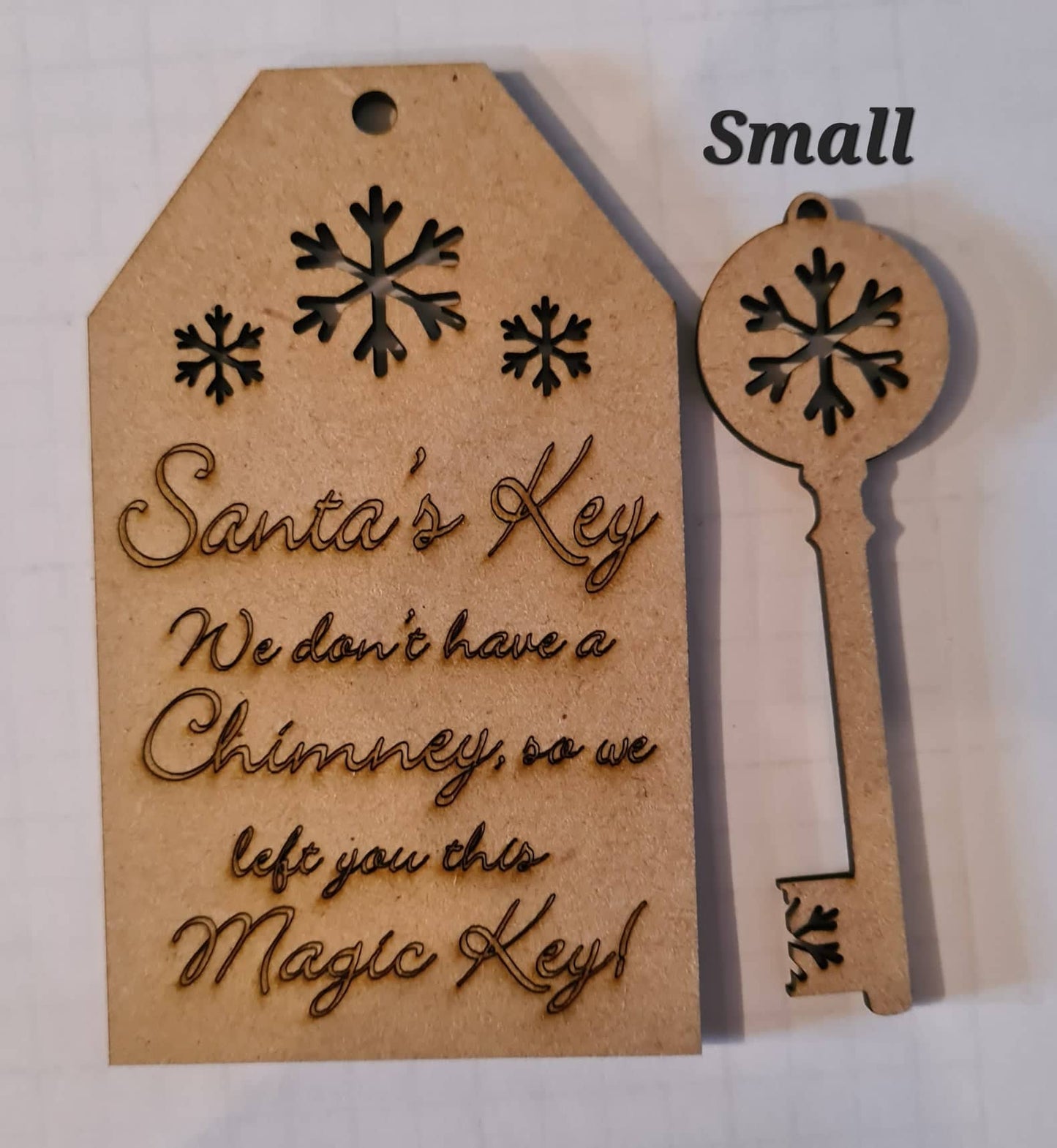 Ornament Laser Santa's Key And Tag