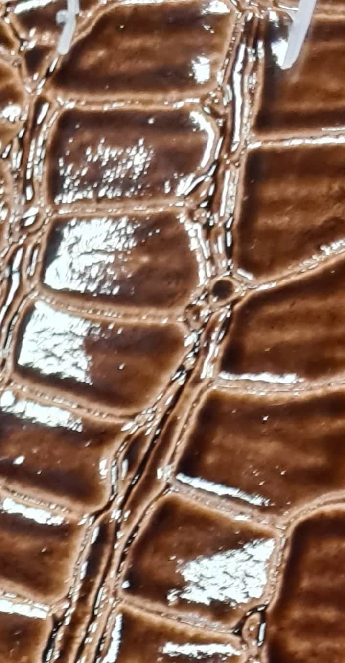 BROWN CROCDILE PATTERNED FAUX