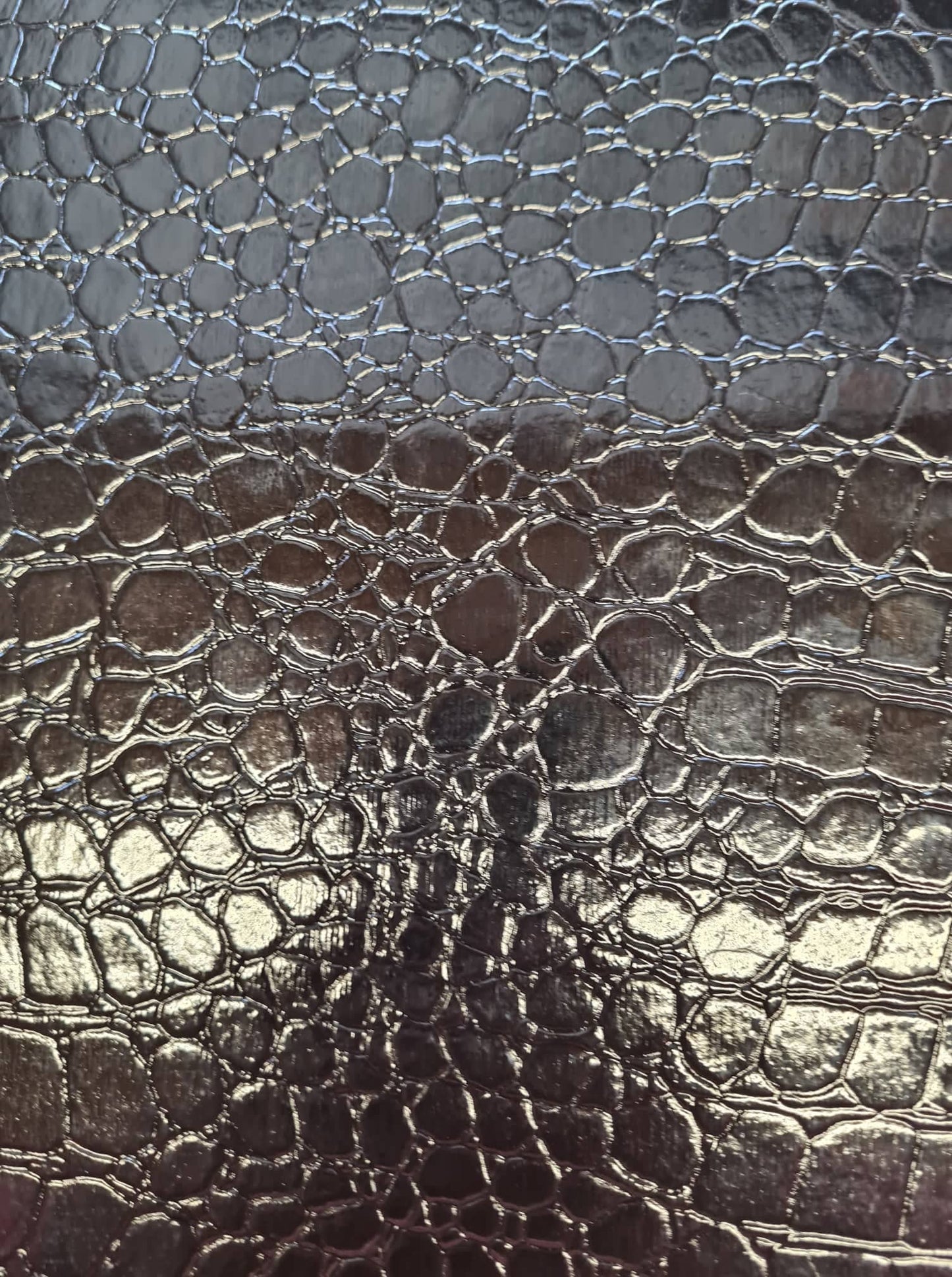 BLACK CROCDILE PATTERNED FAUX