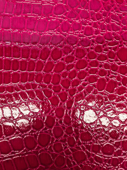 RED CROCDILE PATTERNED FAUX