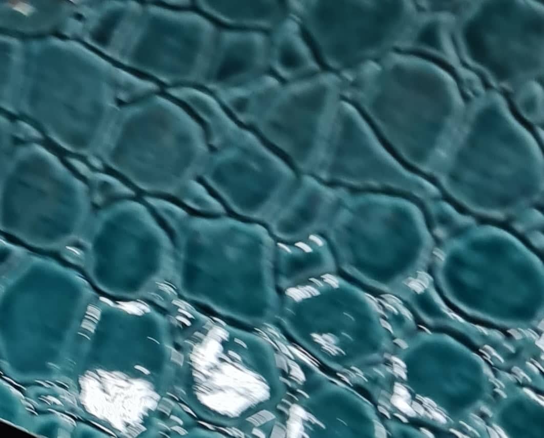 TEAL CROCDILE PATTERNED FAUX