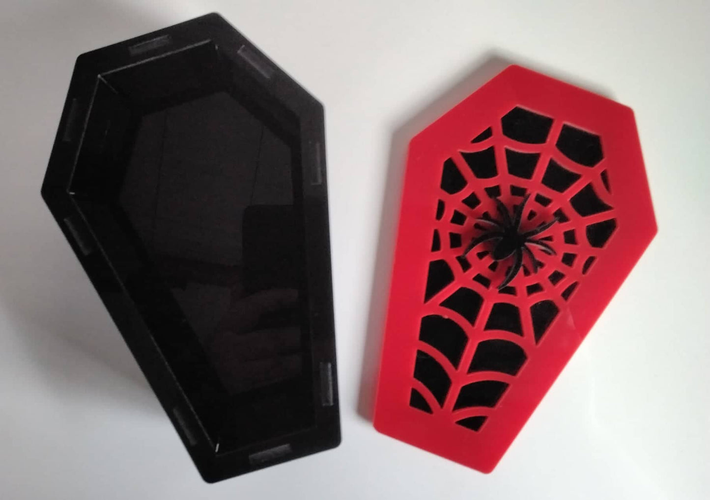 Halloween Coffin Black and Red Acrylic