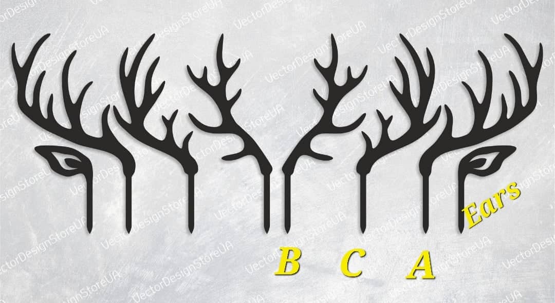 DEER ANTLERS AND EARS CAKE TOPPER