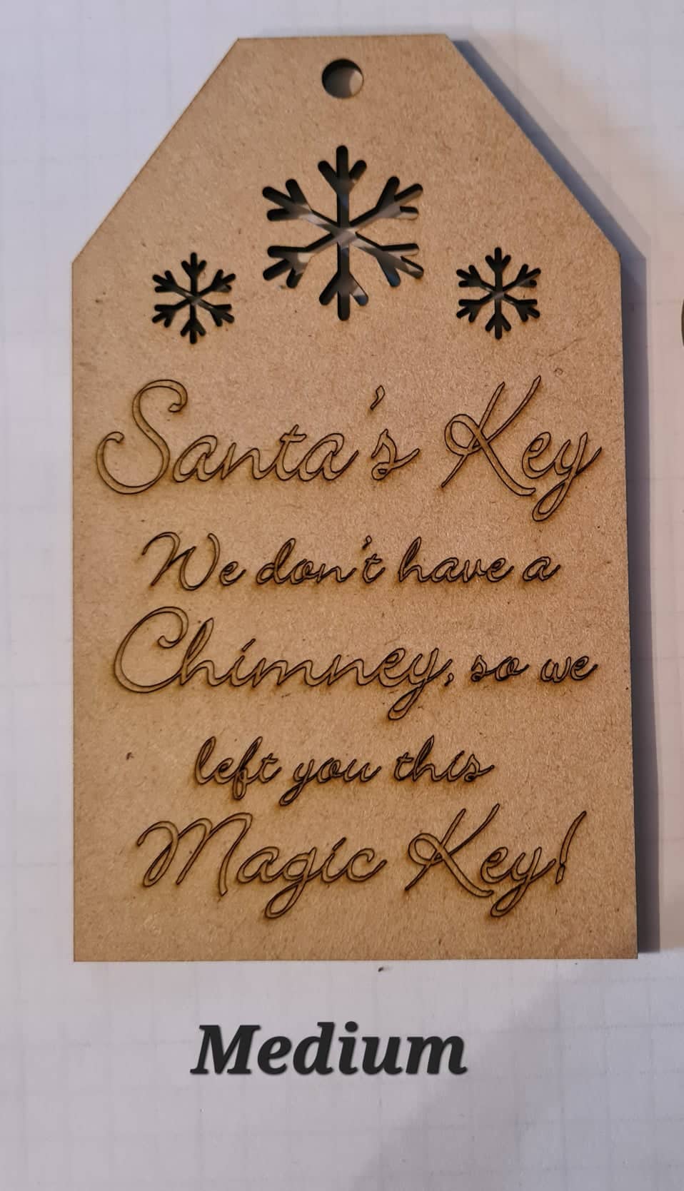 Ornament Laser Santa's Key And Tag