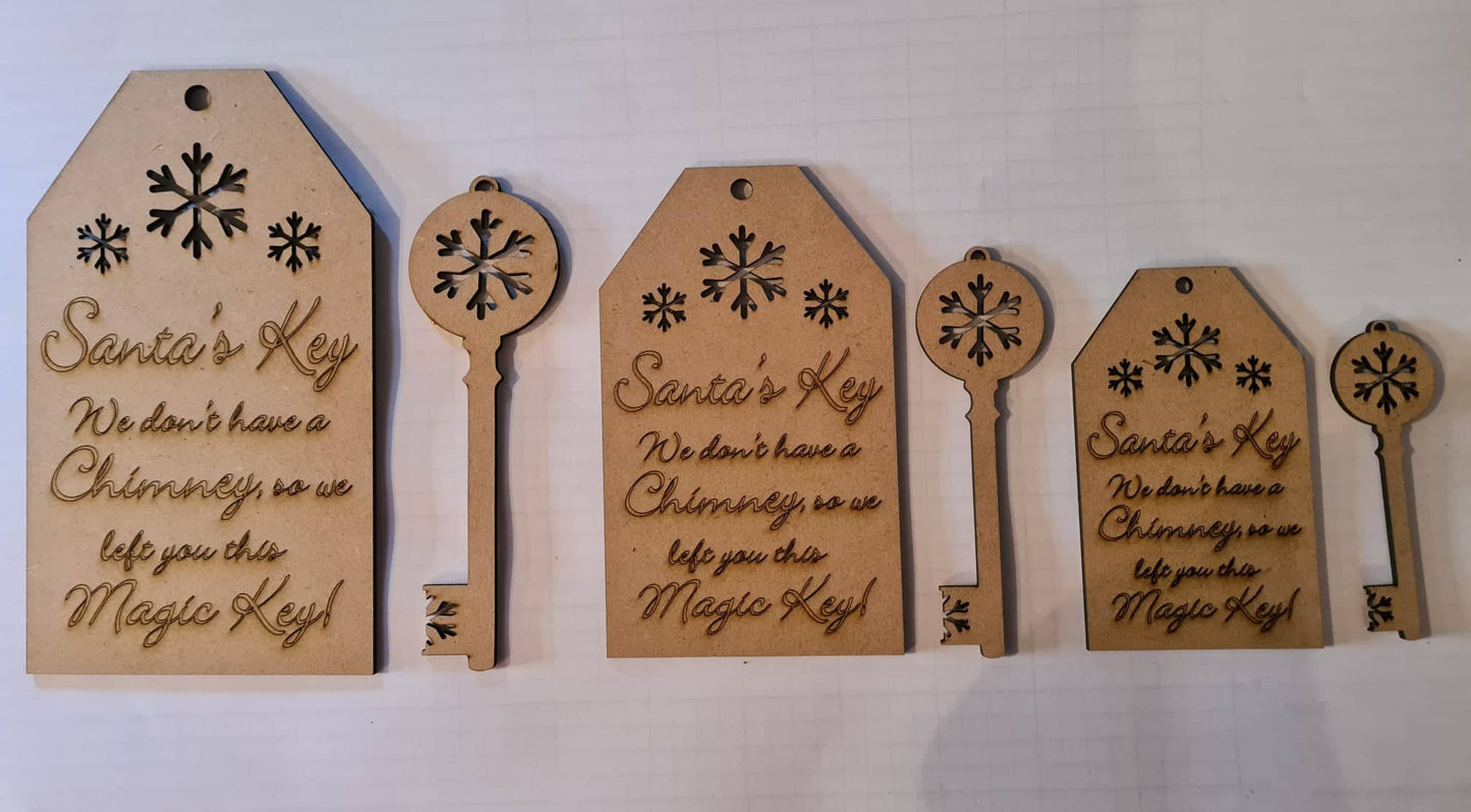 Ornament Laser Santa's Key And Tag