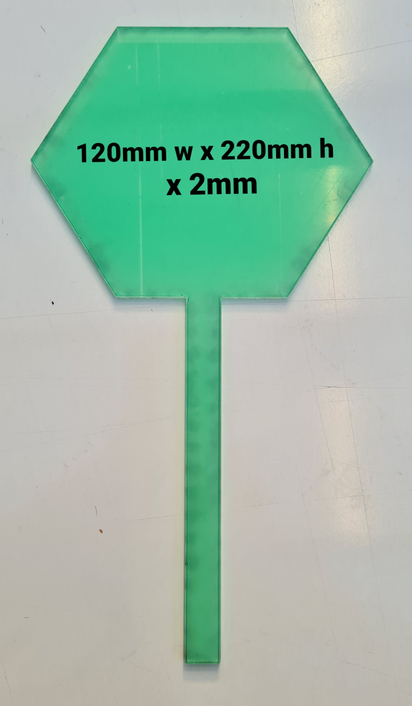 120mm CLEAR HEXAGON CAKE TOPPER