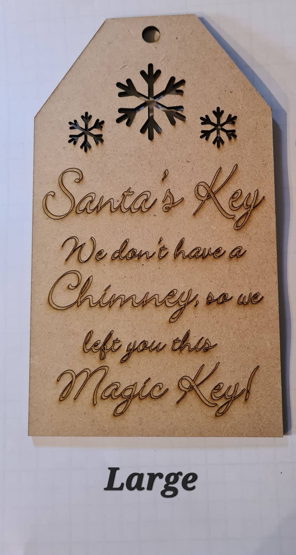 Ornament Laser Santa's Key And Tag