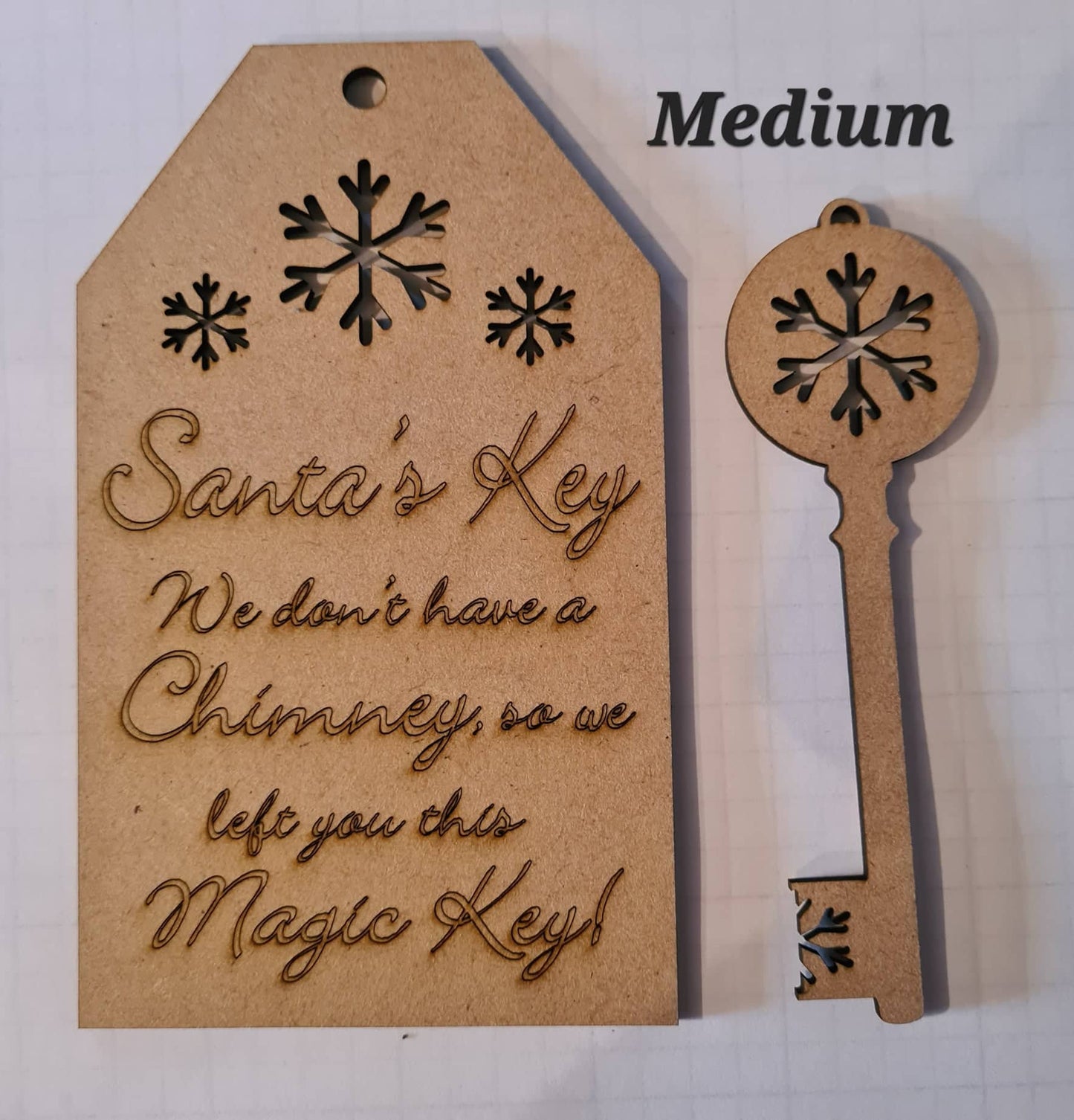 Ornament Laser Santa's Key And Tag
