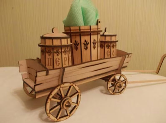 SALT & PEPPER WOODEN WAGON