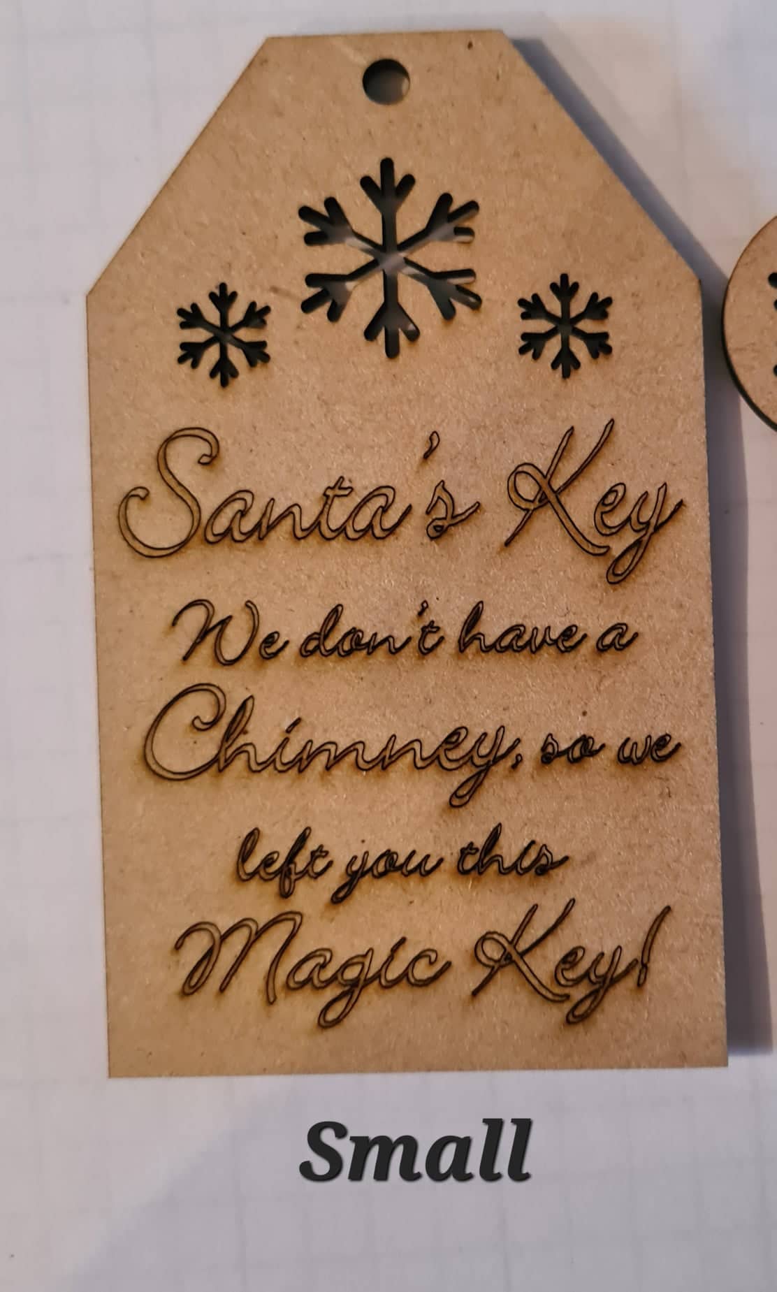 Ornament Laser Santa's Key And Tag